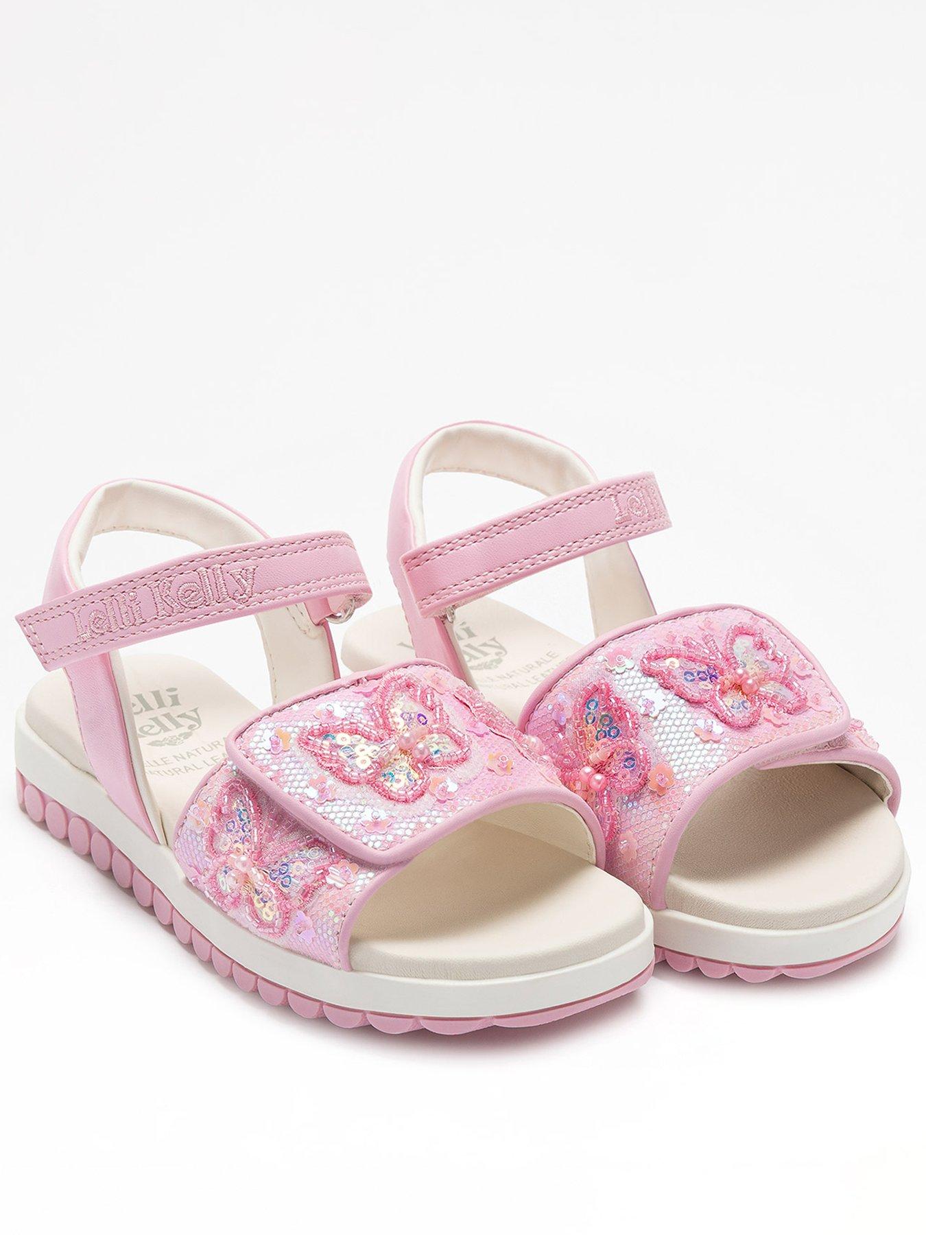 Lelli Kelly Emerald Beaded Sandal, Pink, Size 11.5 Younger