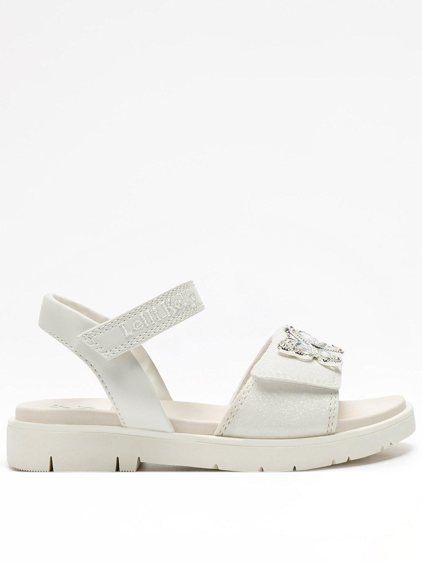 Lelli Kelly Nathalie Butterfly Sandal, White, Size 8.5 Younger