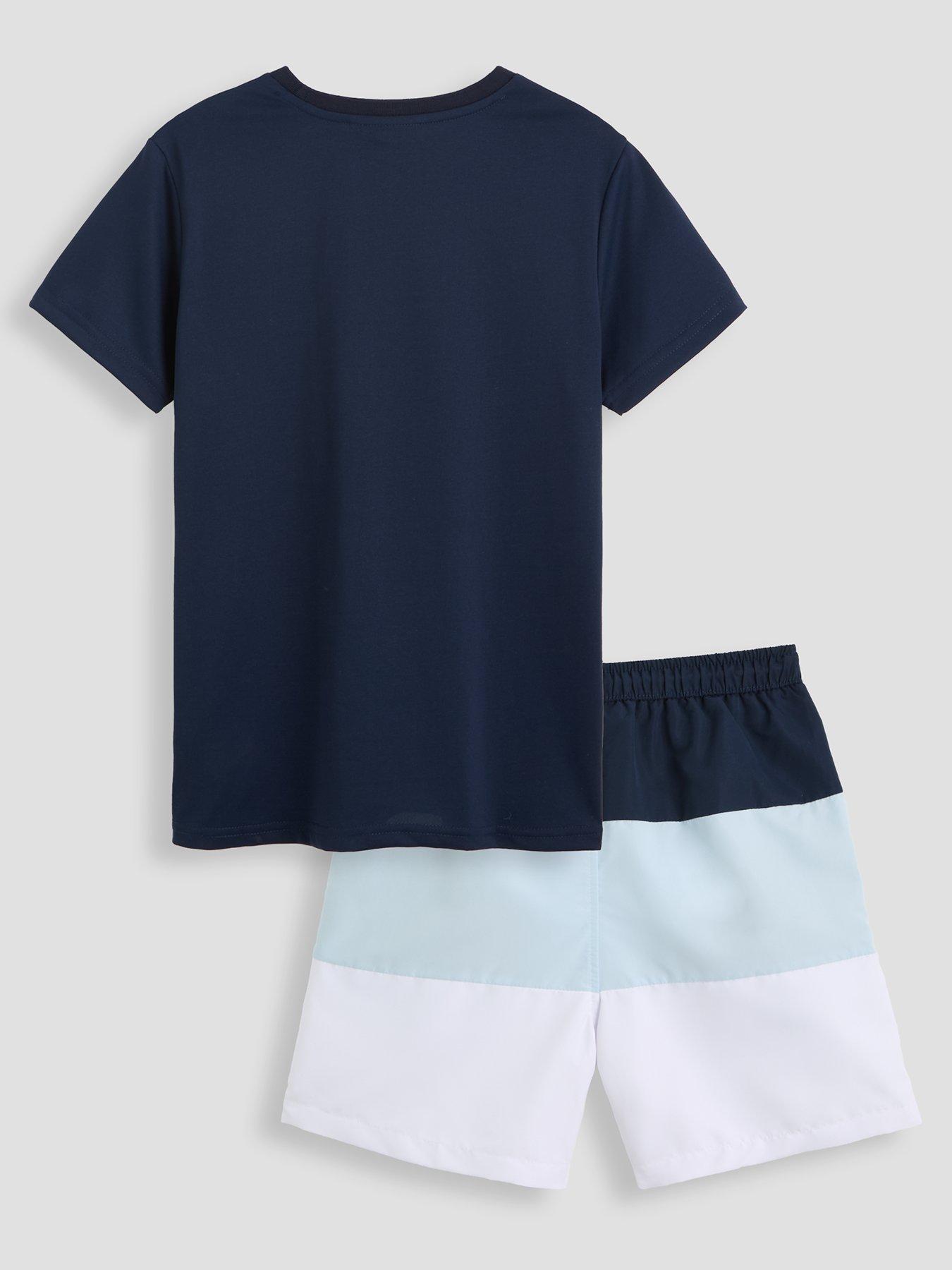 Image 2 of 5 of Ellesse Junior Boys Vascero T-Shirt And Short Set - Navy