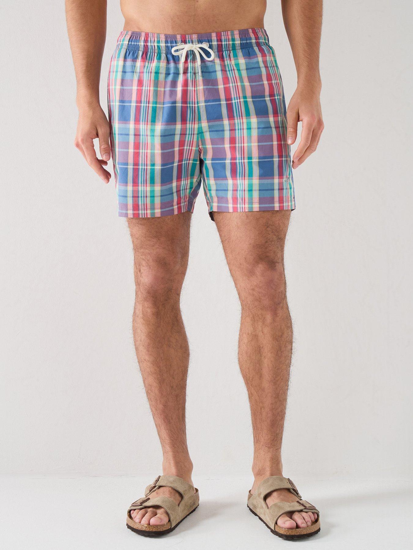 GANT Madras Check Swim Shorts, Navy, Size Xl, Men