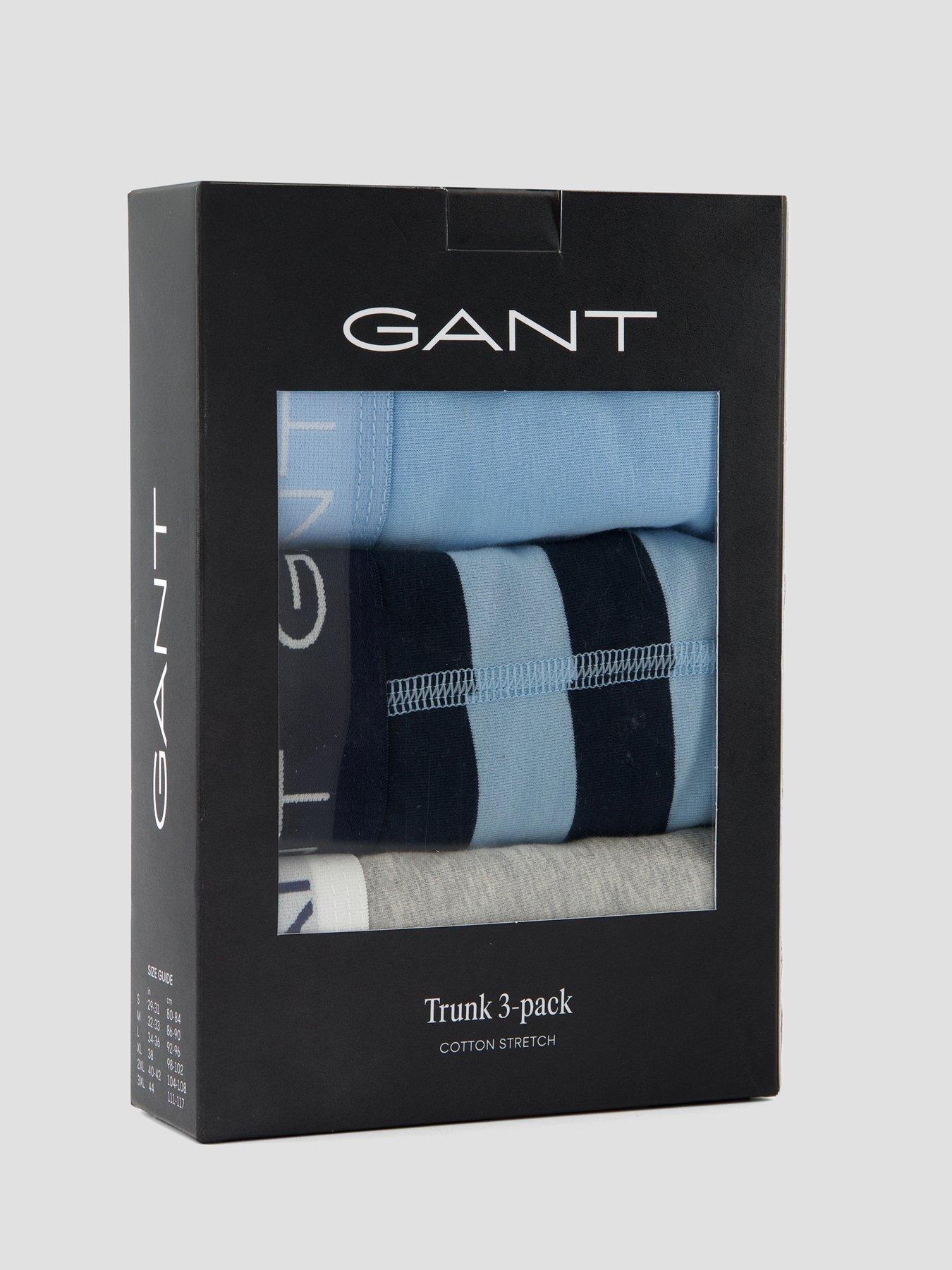 Image 4 of 4 of GANT 3 Pack Plain/Stripe Trunks - Blue