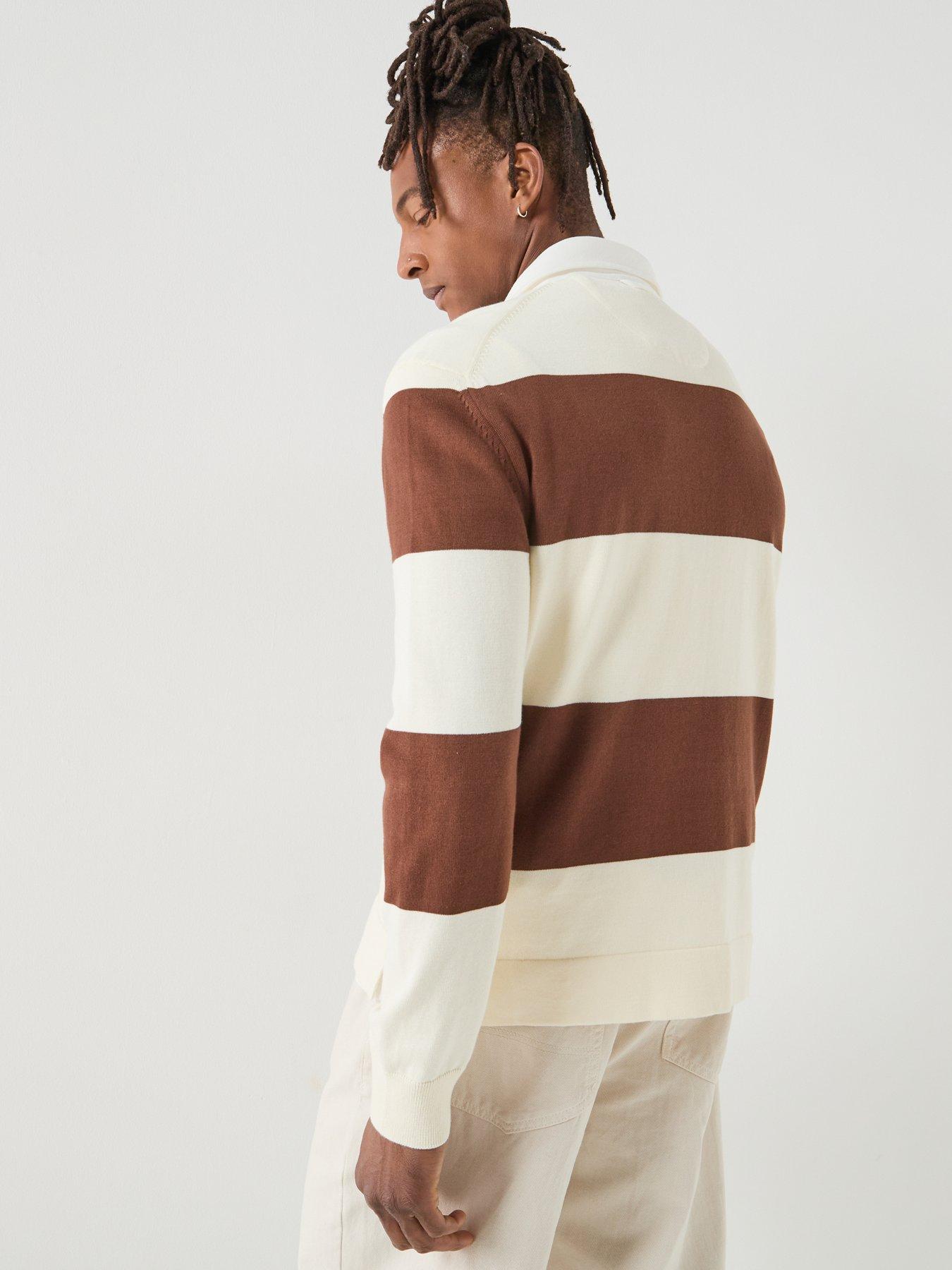 Image 2 of 6 of GANT Barstripe Rugger Ruby Long Sleeve Polo Shirt - White