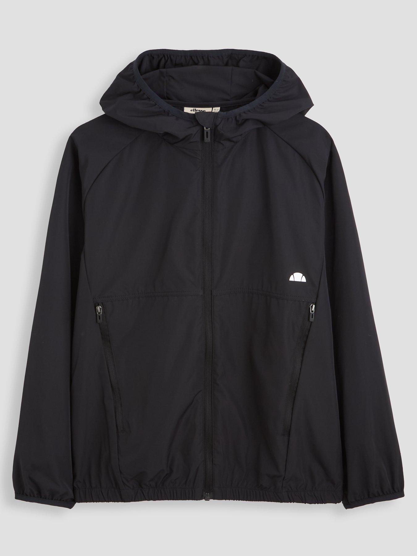 Ellesse Unisex Garbon Windrunner Jacket, Black, Size 10-11 Years