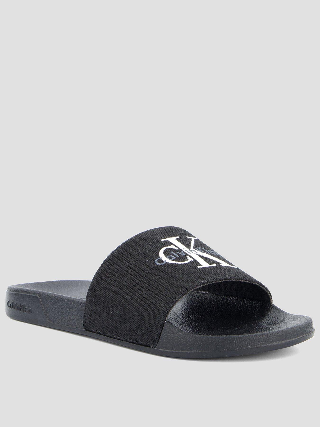 Calvin Klein Jeans Essentials Large Logo Sliders, Black, Size 41, Women