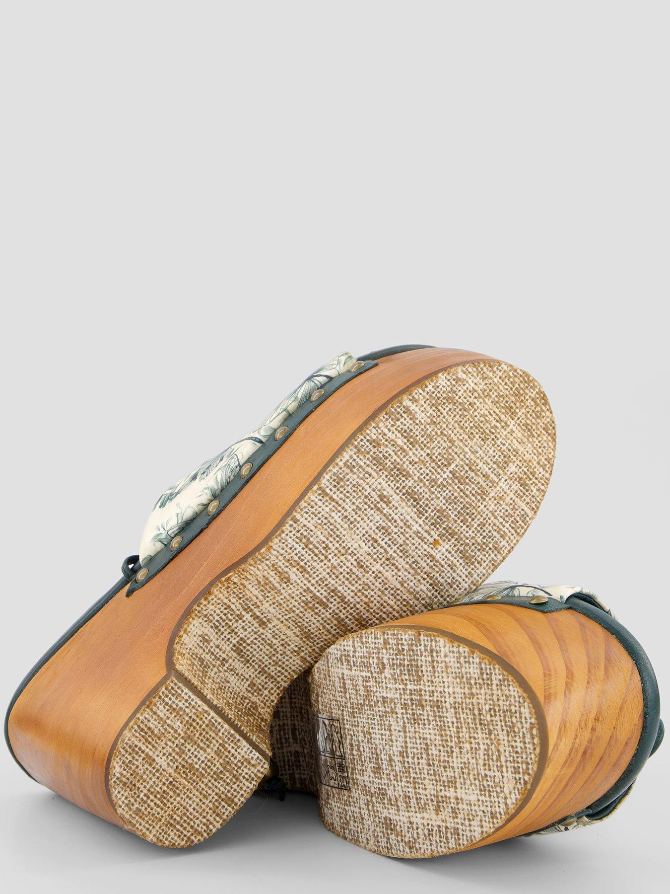 Image 4 of 6 of FREE PEOPLE Front Row Wrap Dragonfly Print Clogs - Blue