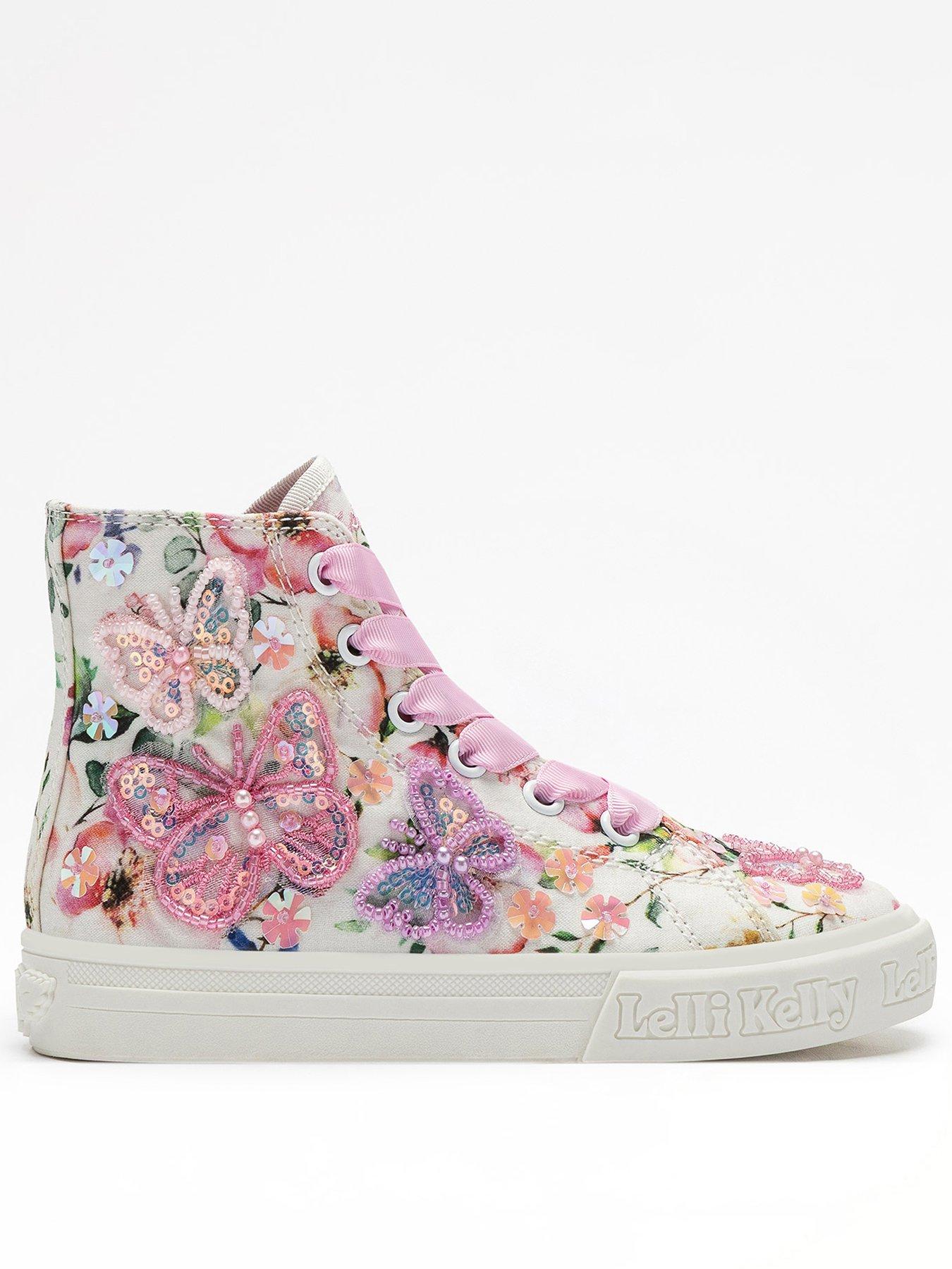 Lelli Kelly Serena Mid Scarpa Beaded Trainer - White
