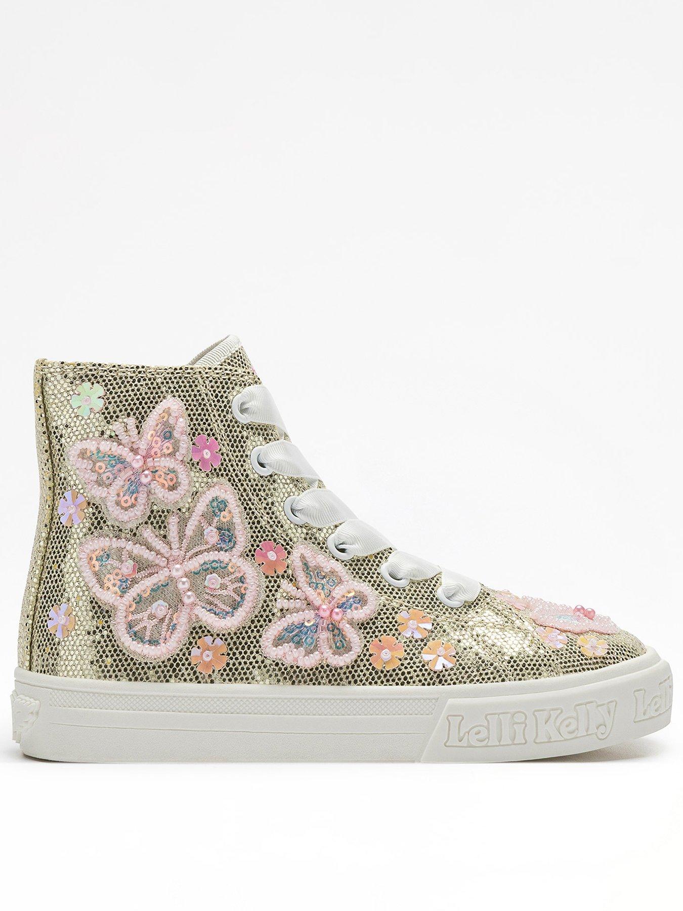 Lelli Kelly Emerald Scarpa Glitter Trainer, Gold, Size 2.5 Older