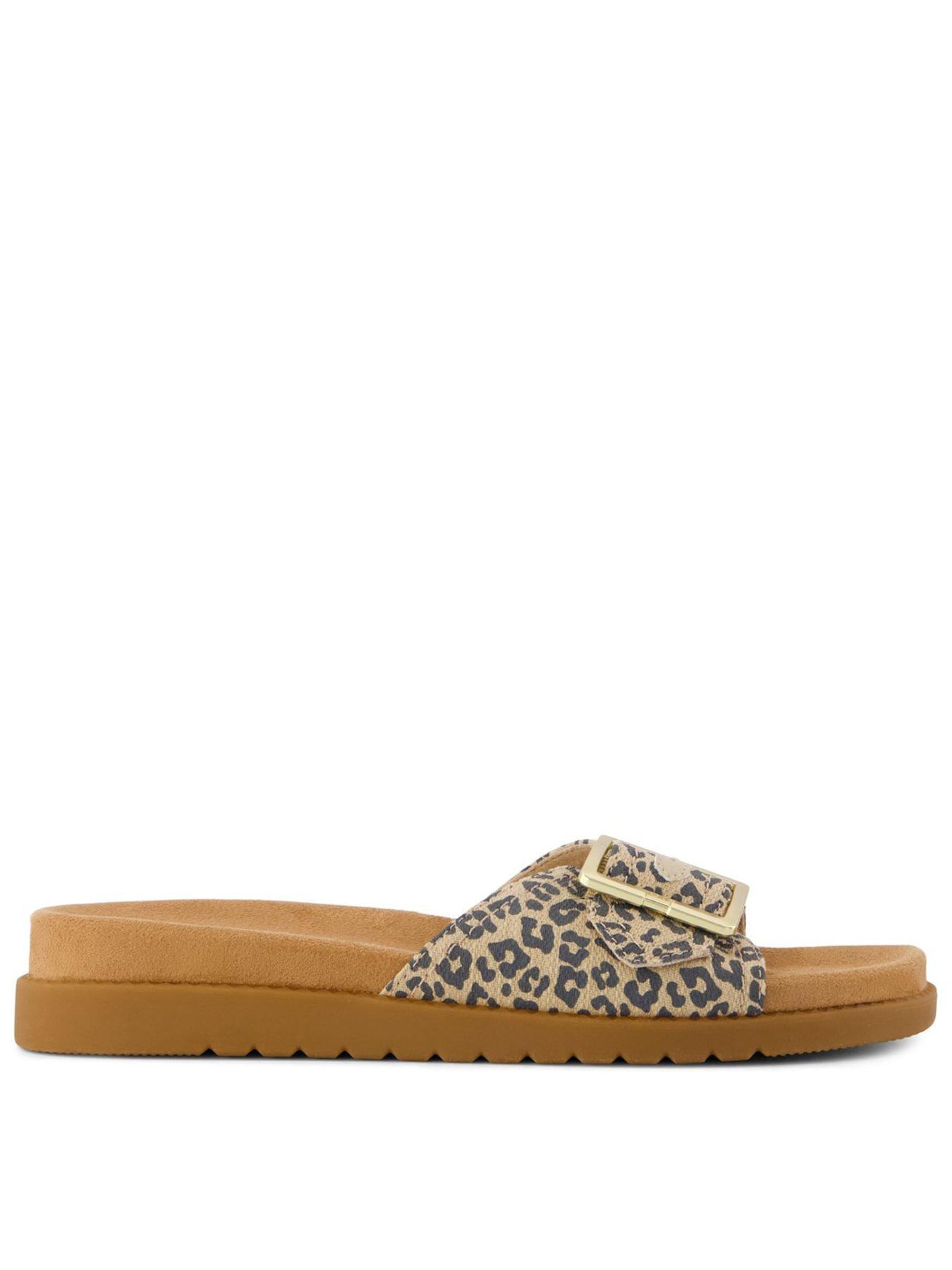 TOMS Marin Animal Print Sliders, Multi, Size 6, Women