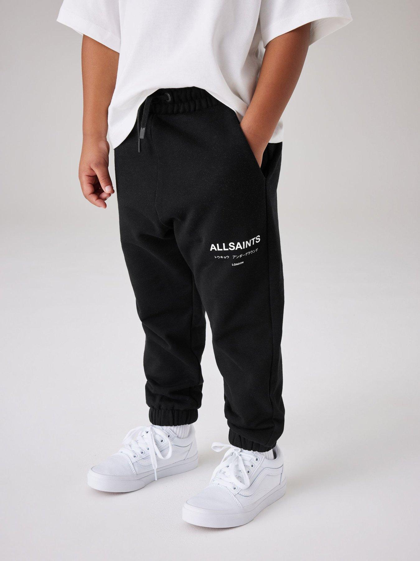 smALLSAINTS Boys Underground Cuffed Joggers, Black, Size 10-11 Years