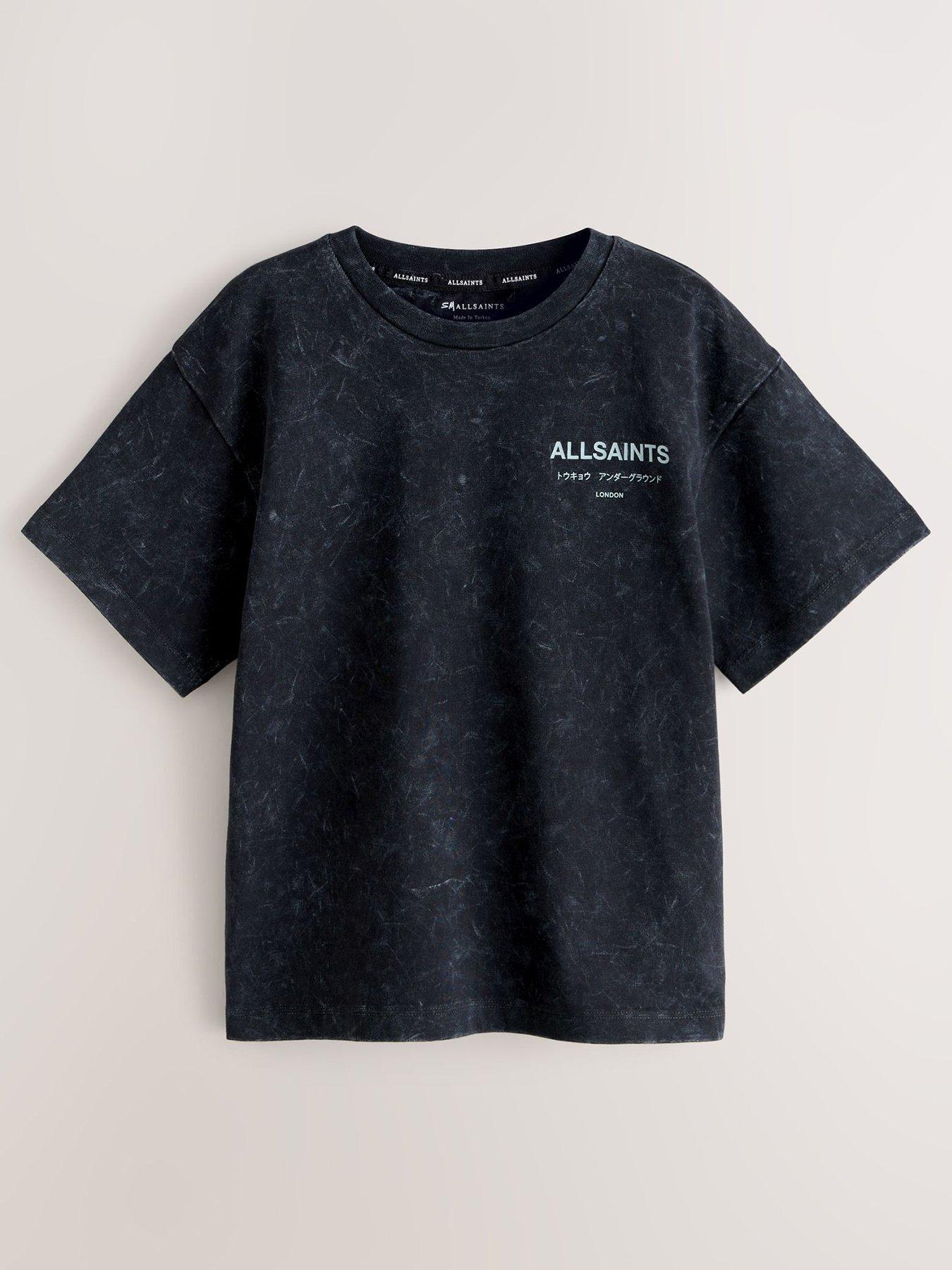 Image 2 of 5 of smALLSAINTS Older Boys Underground Logo Print T-Shirt - Washed Black