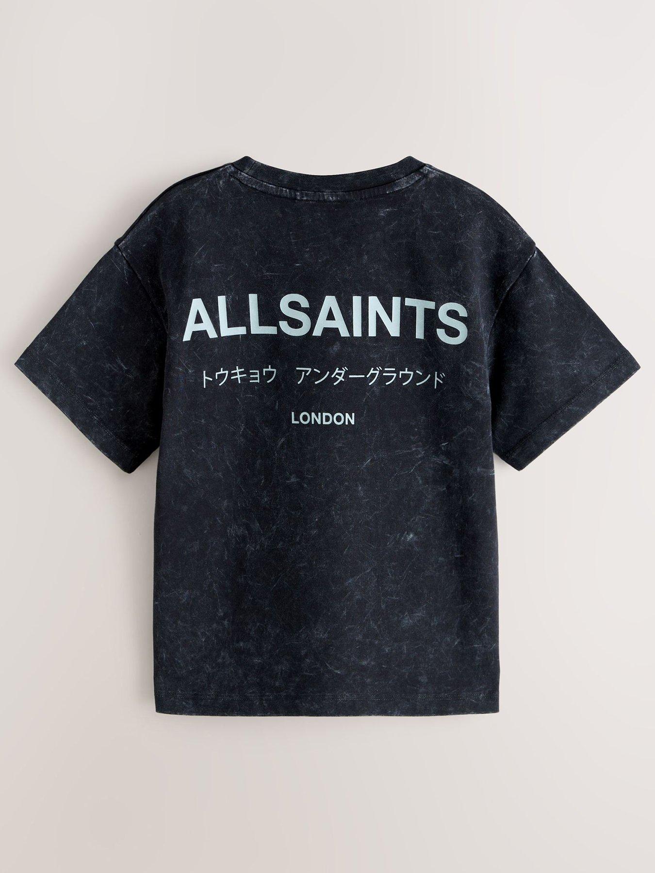 Image 3 of 5 of smALLSAINTS Older Boys Underground Logo Print T-Shirt - Washed Black