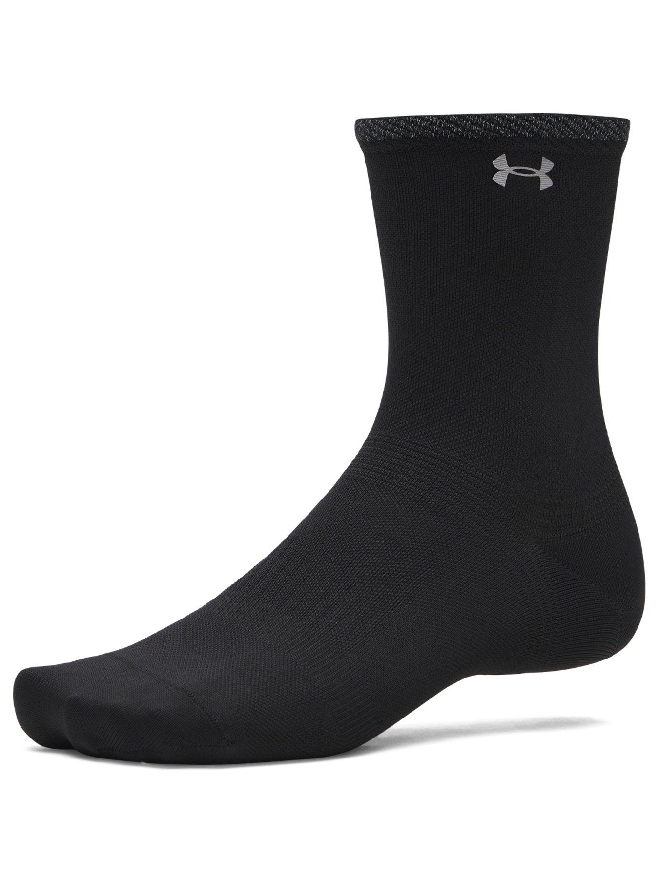 UNDER ARMOUR Mens Running Velociti Crew Socks - Black