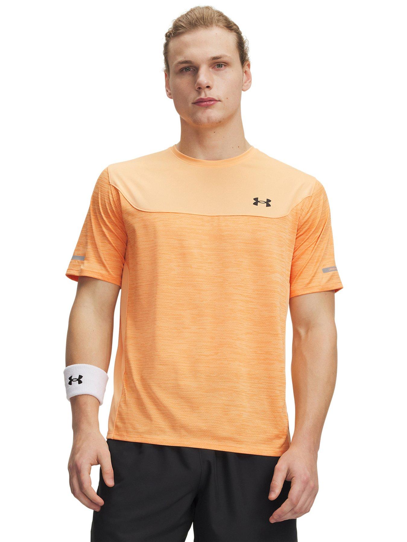 UNDER ARMOUR Mens Training Tech Utility Short Sleeve T-Shirt, Orange, Size 2Xl, Men