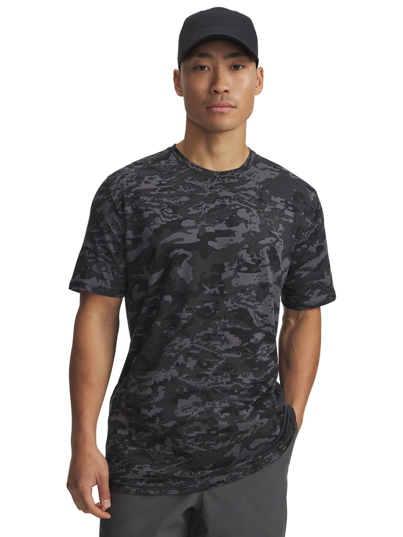 UNDER ARMOUR Mens Training Big Logo Short Sleeve T-shirt - Grey