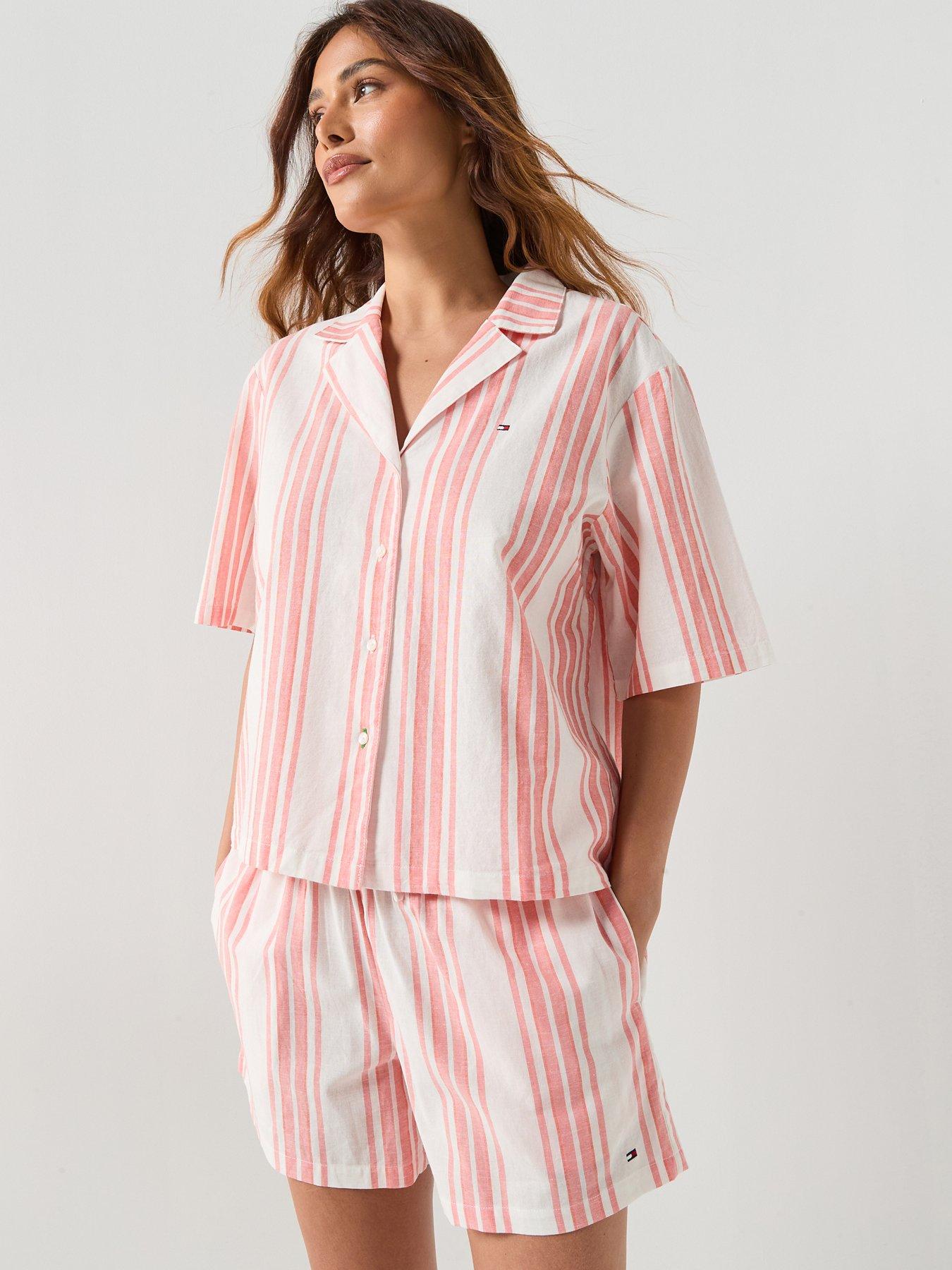 Tommy Hilfiger Short Sleeve Linen PJ Set - Orange