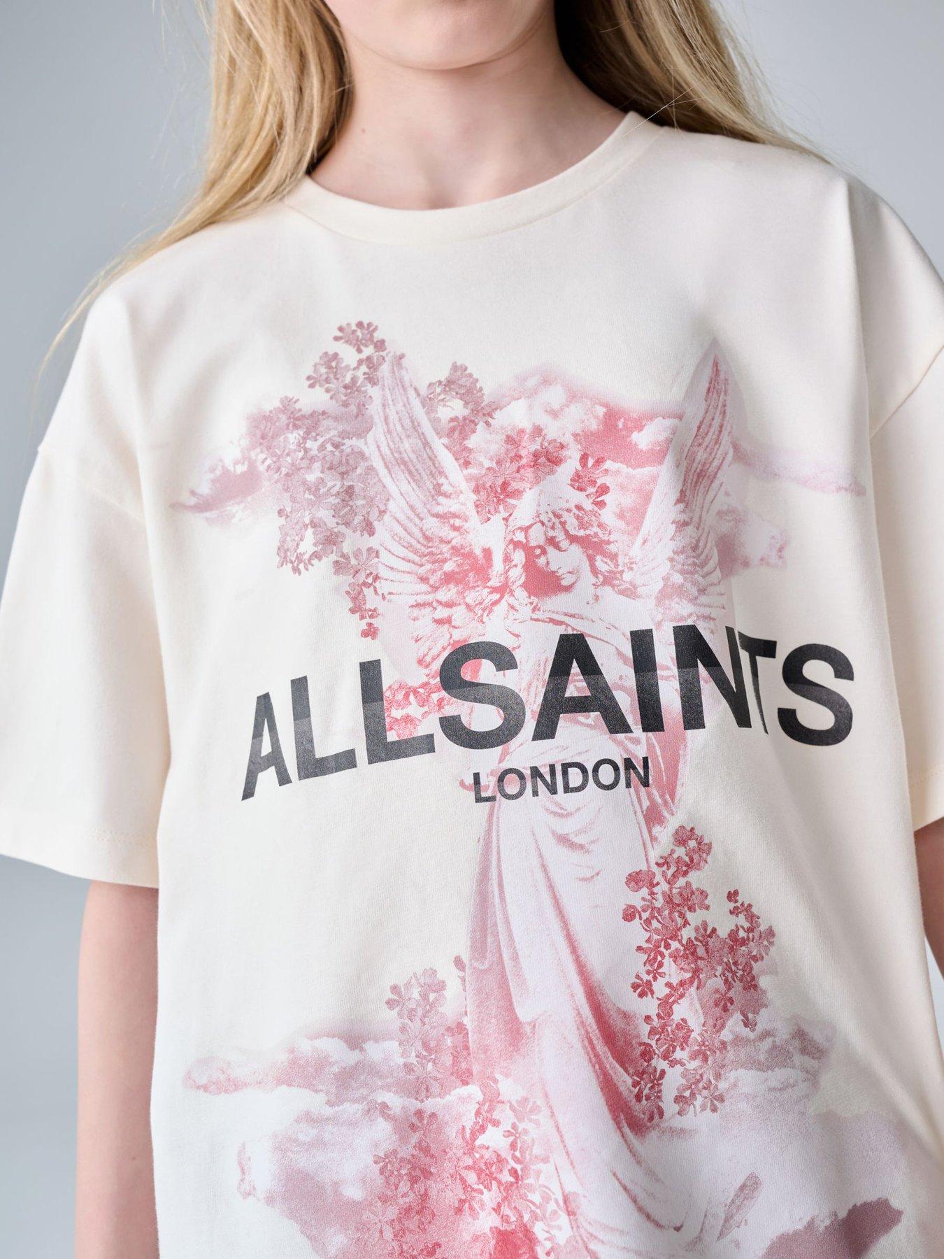 Image 4 of 6 of smALLSAINTS Older Girls Logo Graphic Print T-Shirt - White