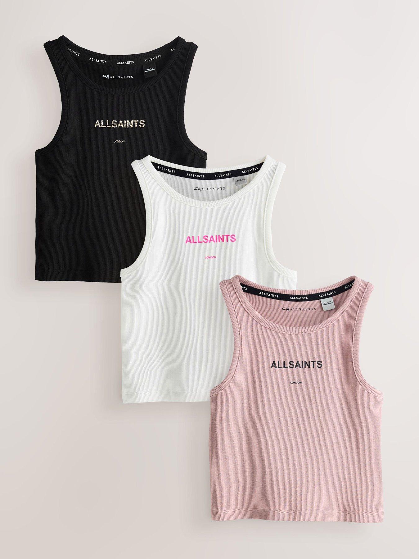 smALLSAINTS Girls Logo Ribbed Vests 3 Pack - Multi