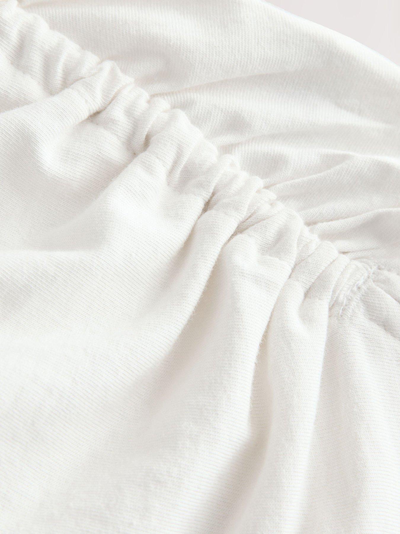 Image 4 of 6 of smALLSAINTS Older Girls Logo Ruched T-Shirt - White