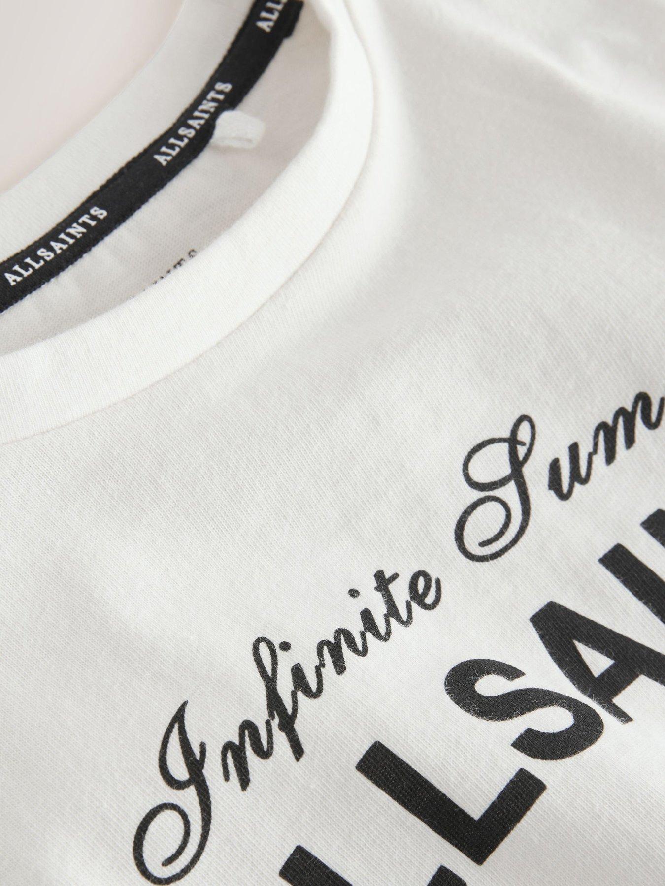 Image 5 of 6 of smALLSAINTS Older Girls Logo Ruched T-Shirt - White