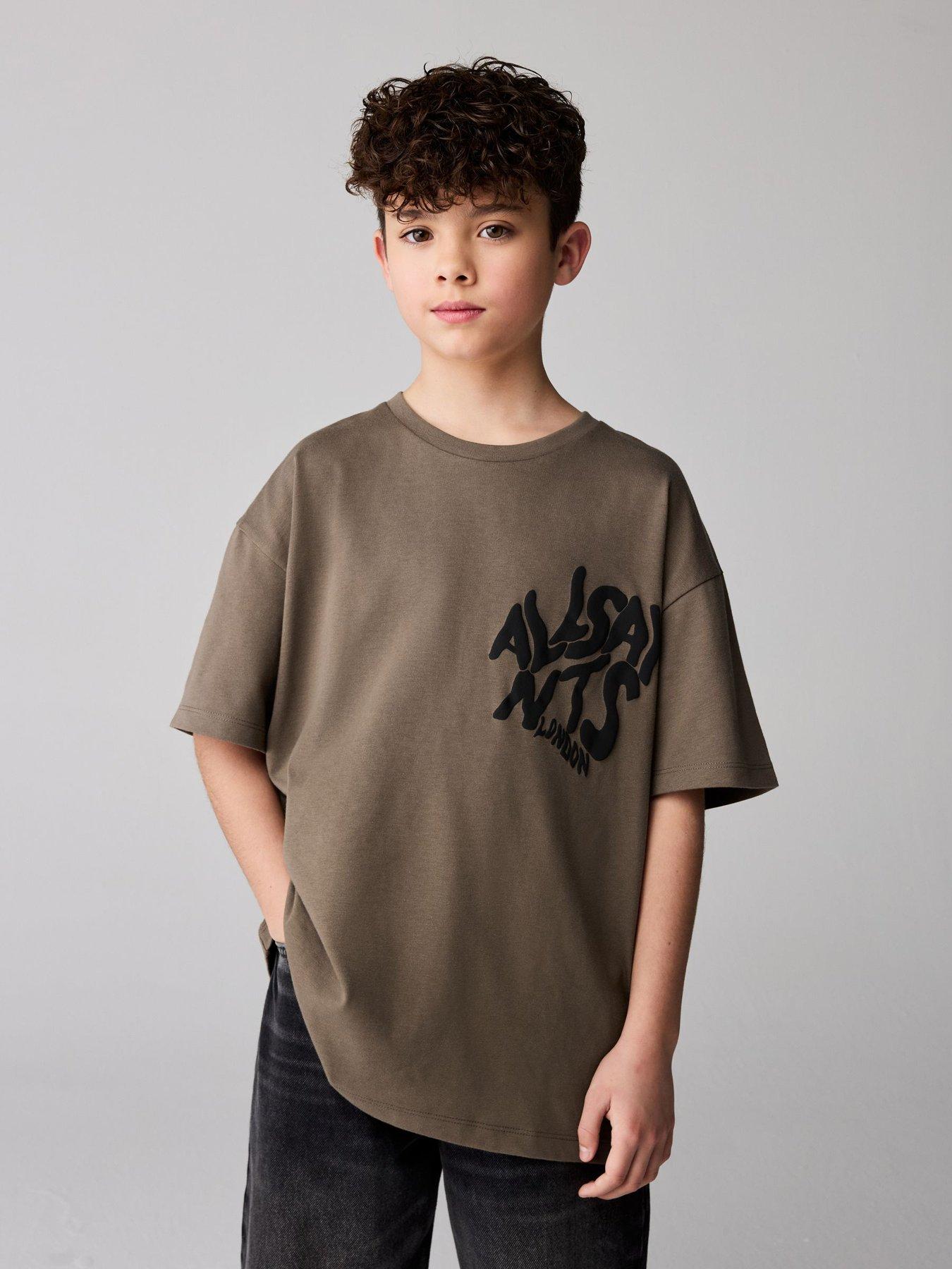 Image 1 of 7 of smALLSAINTS Younger Boys Orlando Back Print Short Sleeved T-Shirt - Brown