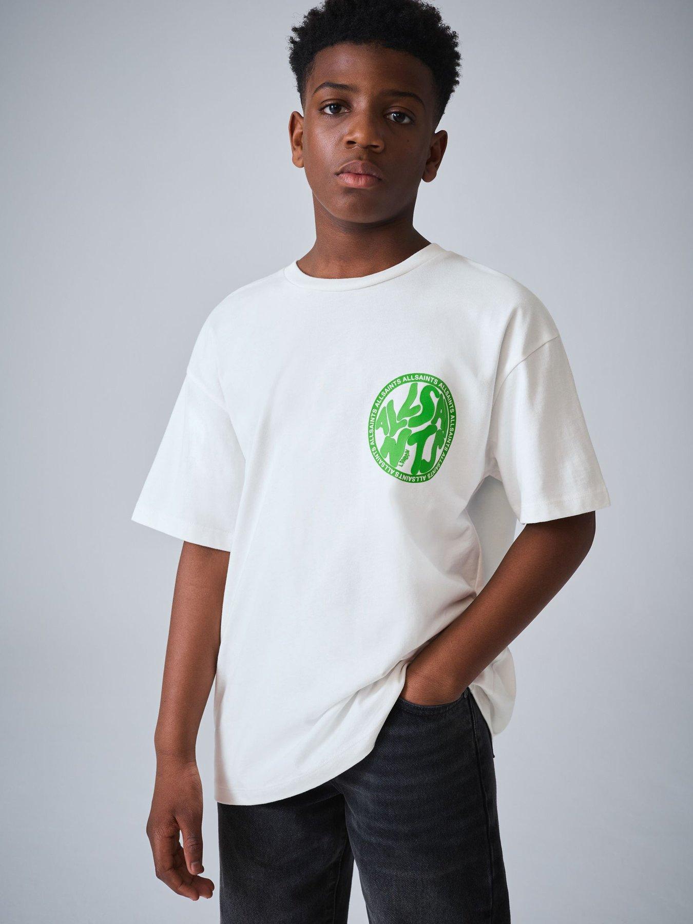 smALLSAINTS Older Boys Circle Logo Graphic Back Print T-Shirt - White