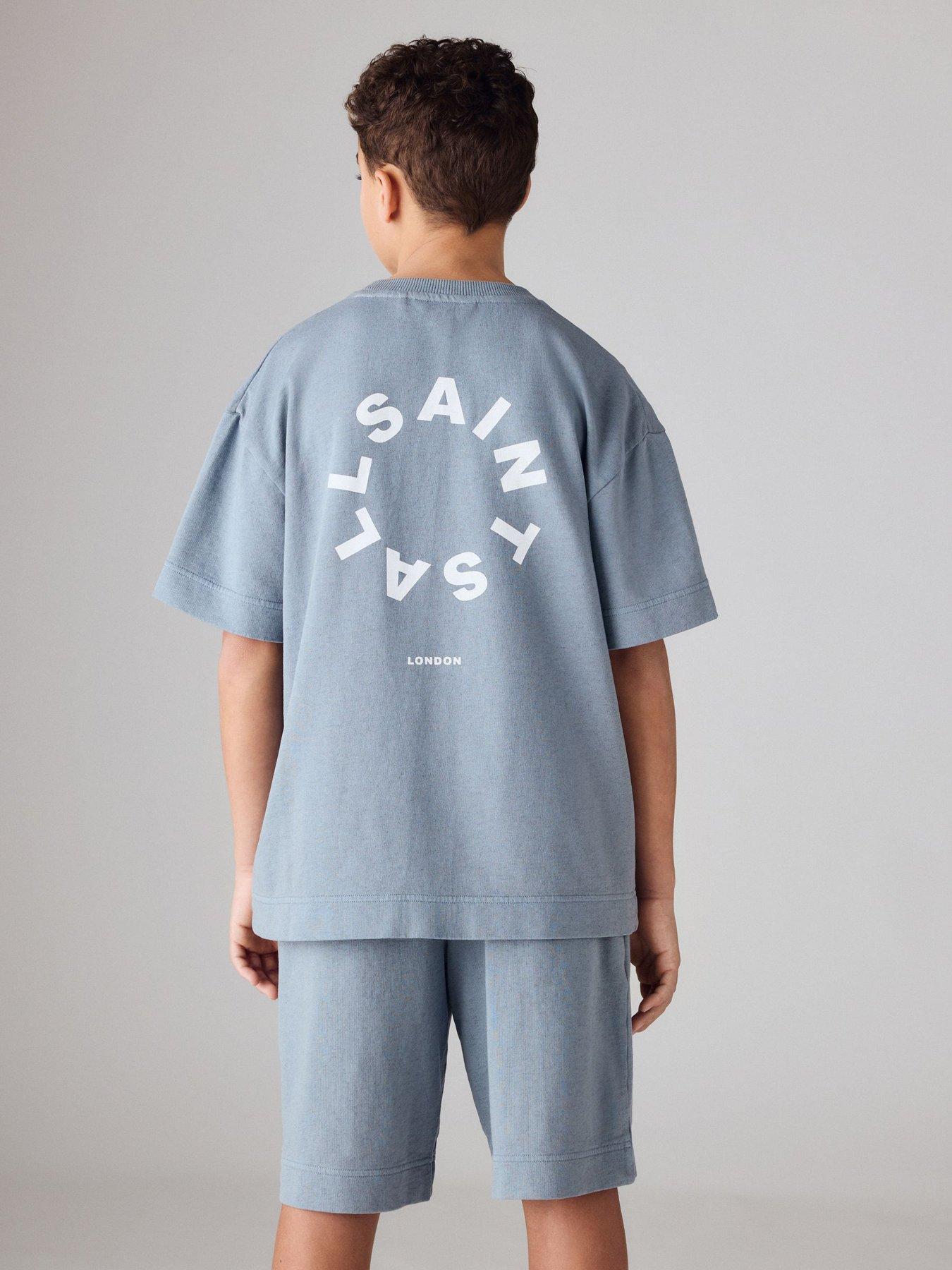 Image 6 of 7 of smALLSAINTS Boys Tierra Wash T-Shirt &amp; Short Set - Blue