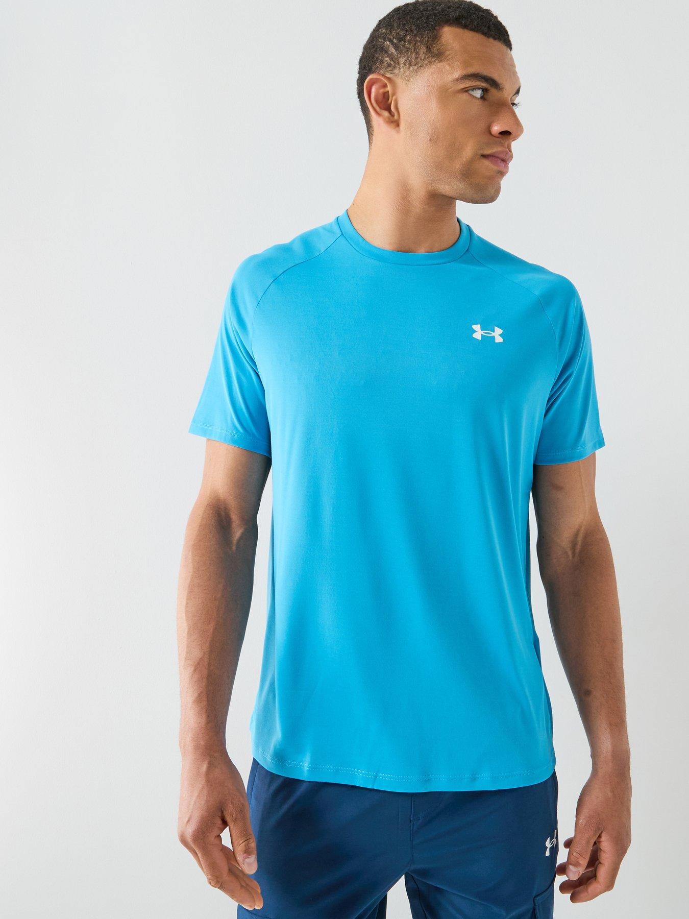UNDER ARMOUR Mens Training Tech Short Sleeve Crew, Blue, Size 2Xl, Men