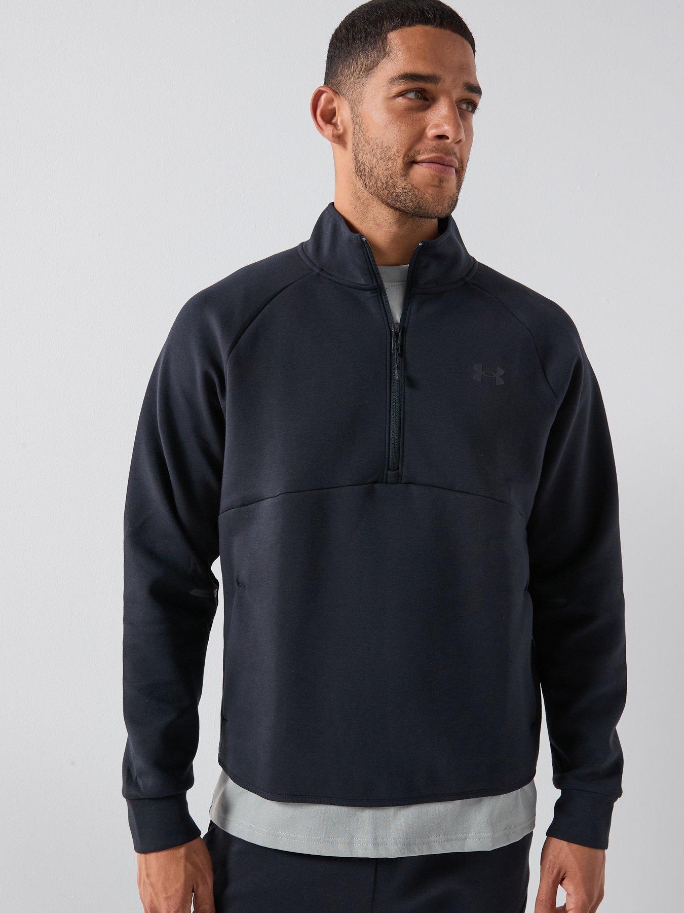 UNDER ARMOUR Mens Training Unstoppable Fleece 1/2 Zip - Black