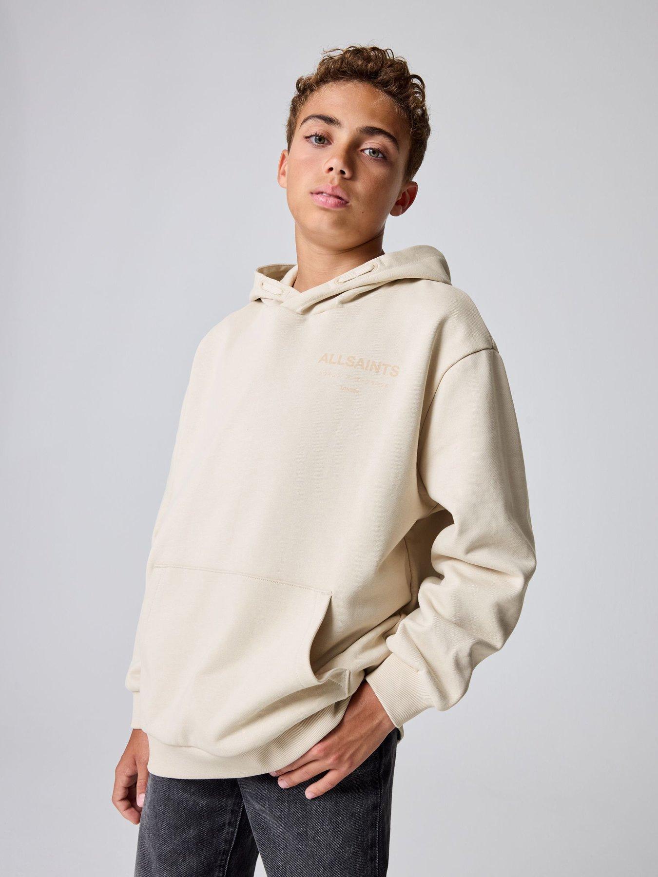 smALLSAINTS Boys Back Logo Print Hoodie - Neutral