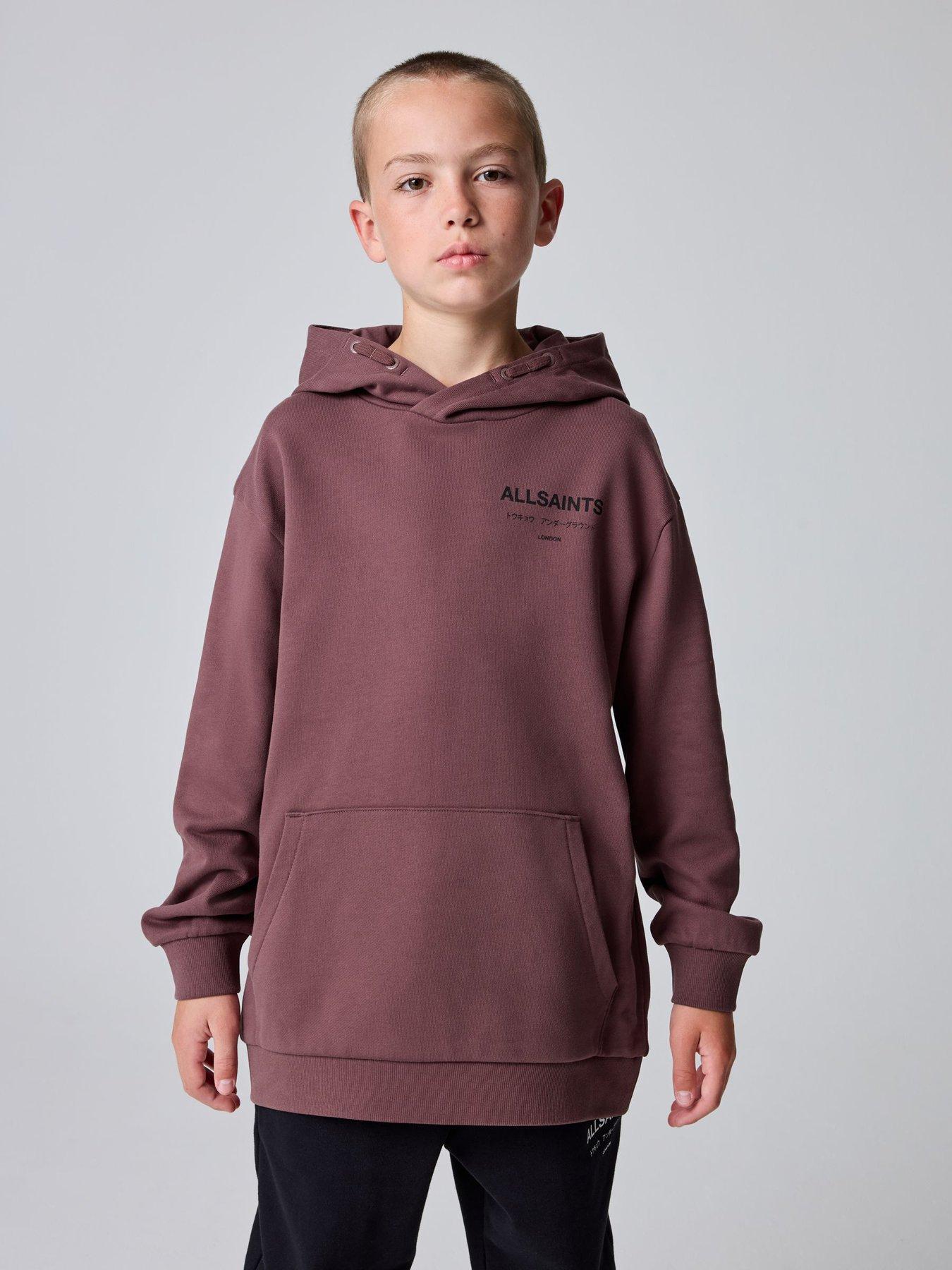 smALLSAINTS Boys Underground Long Sleeved Oversized Hoodie, Brown, Size 13-14 Years