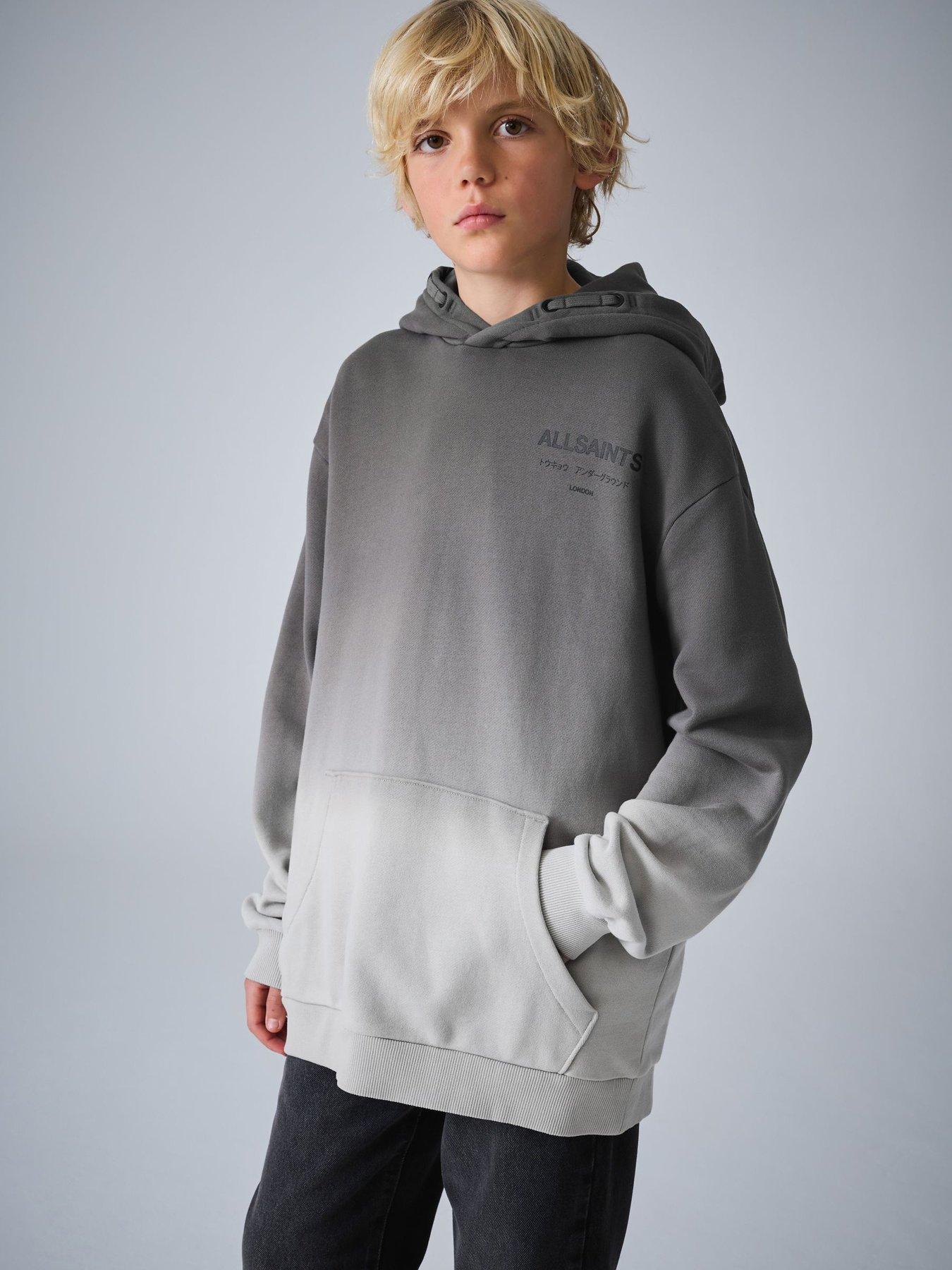 smALLSAINTS Boys Ombre Graphic Back Print Hoodie - Grey