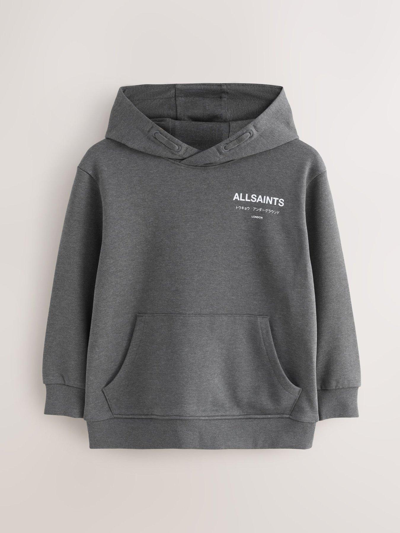 smALLSAINTS Boys Back Logo Print Hoodie - Grey | Very