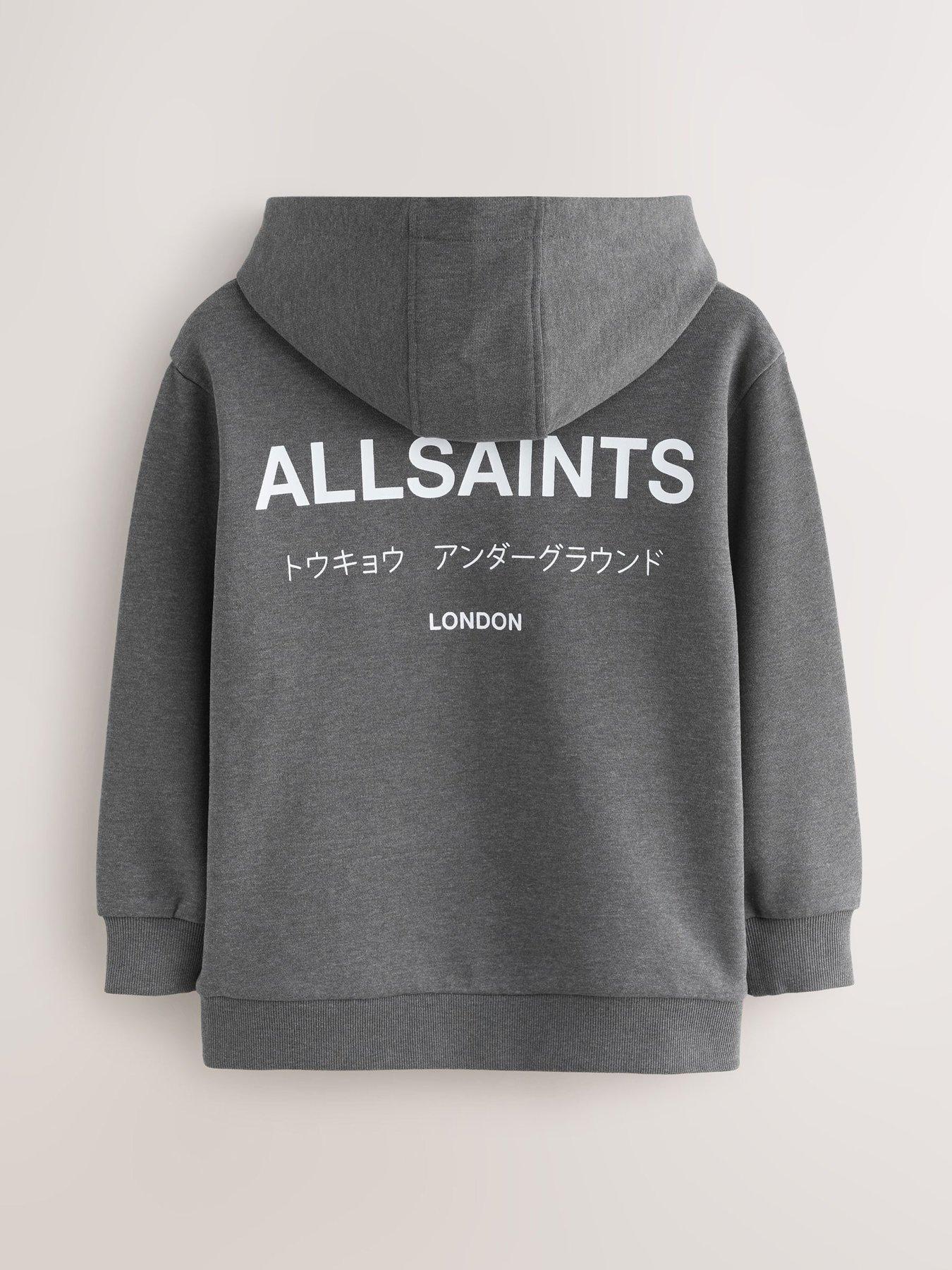 smALLSAINTS Boys Back Logo Print Hoodie - Grey | Very