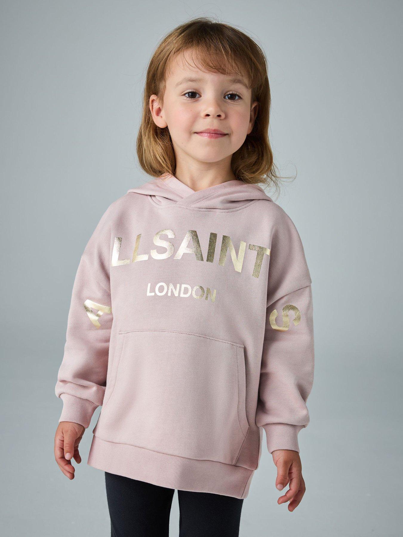 smALLSAINTS Younger Girls Graphic Letter Hoodie, Pink, Size Age: 12-18 Months
