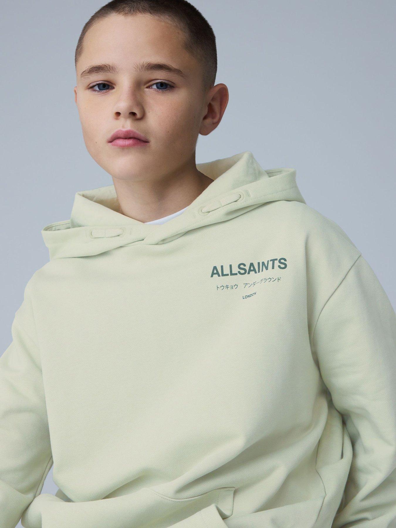 Image 6 of 7 of smALLSAINTS Boys Underground Logo Back Print Hoodie - Green