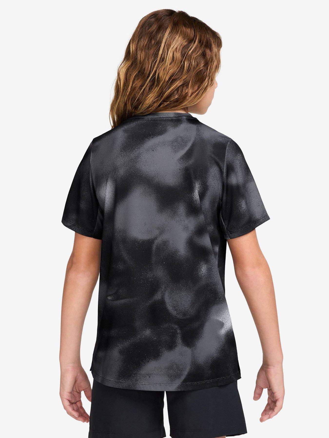 Image 2 of 3 of Nike Junior Boys Miler Dri-FIT Short-Sleeve Printed T-Shirt - Black