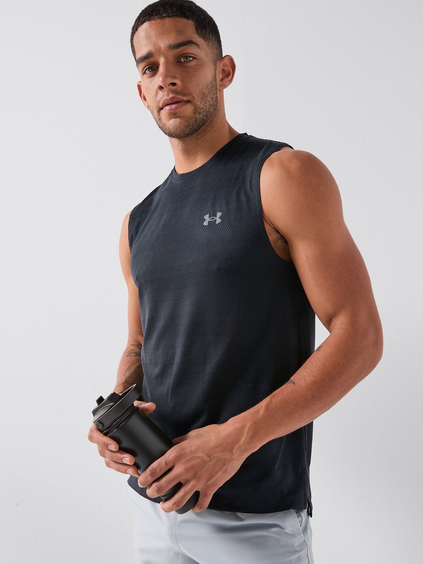 UNDER ARMOUR Mens Running Velociti Sleeveless Top, Black, Size 2Xl, Men