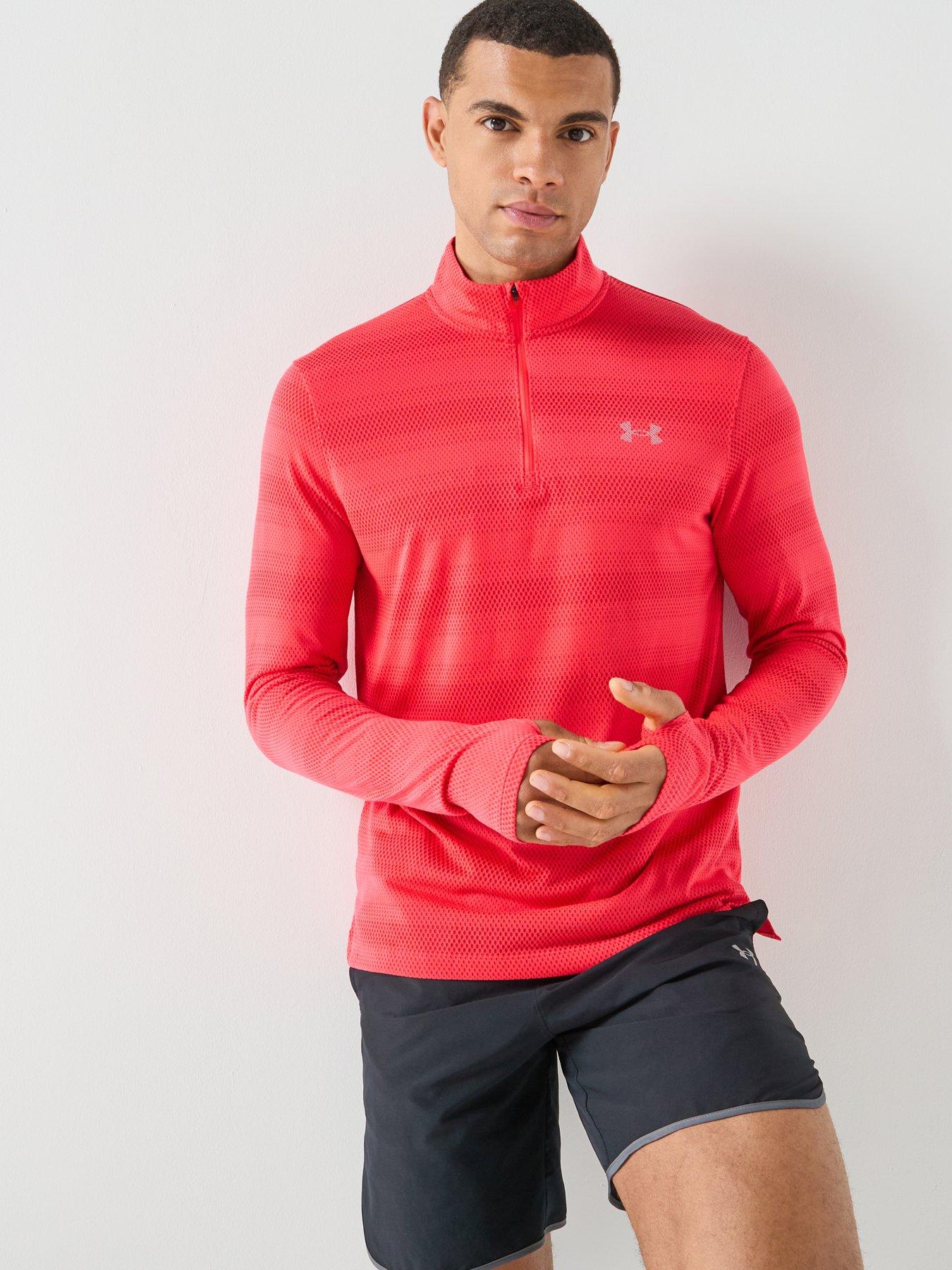 UNDER ARMOUR Mens Running Velociti 1/4 Zip, Red, Size 2Xl, Men