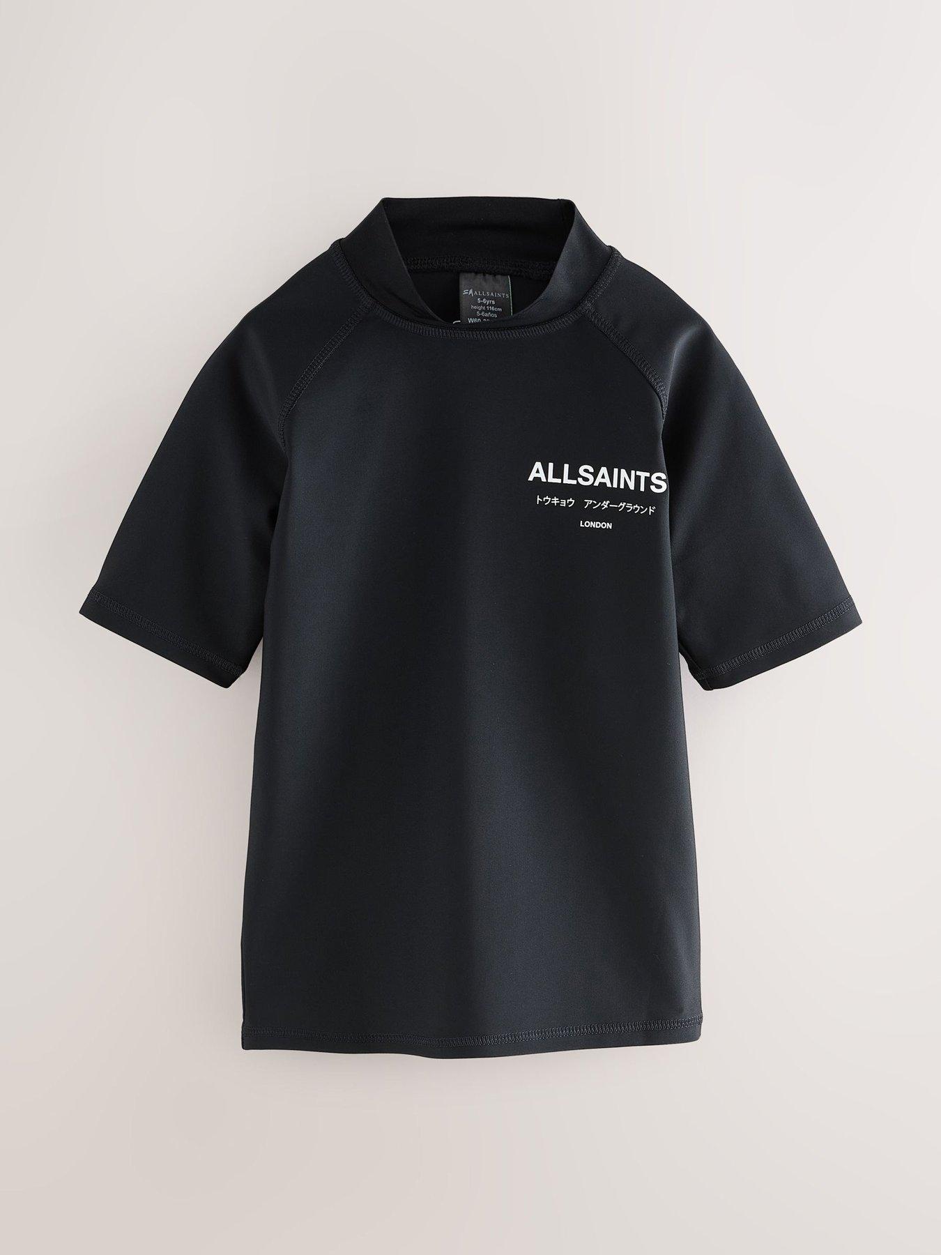 smALLSAINTS Older Boys Underground Rash Vest, Black, Size Age: 6-7 Years