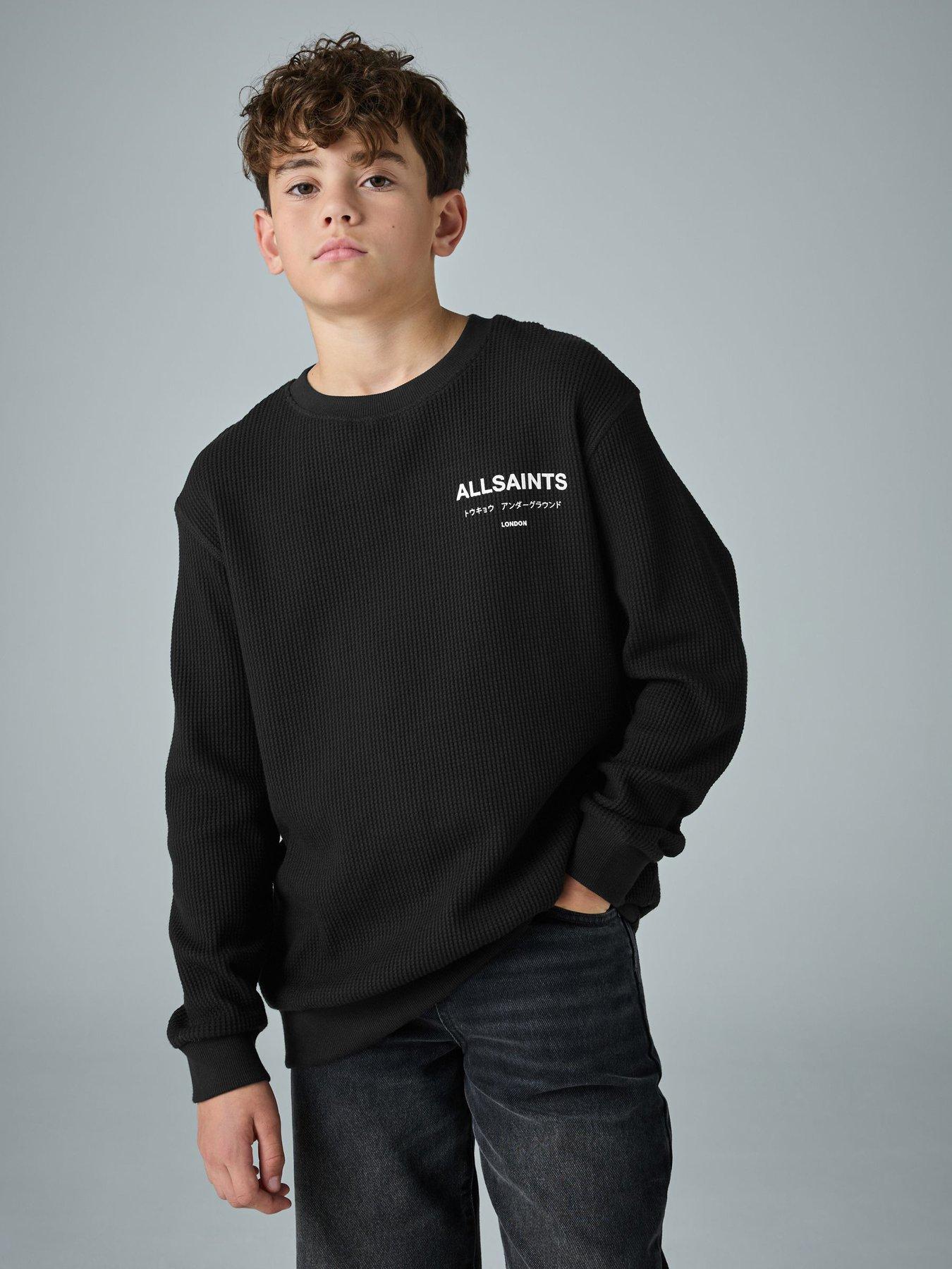 smALLSAINTS Boys Waffle Underground Sweatshirt - Black
