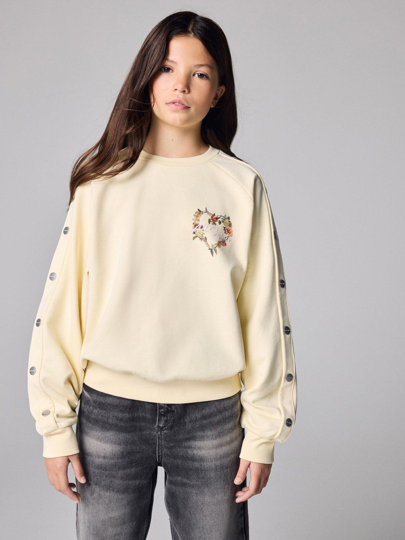 Smallsaints Older Girls Popper Sweatshirt - Yellow