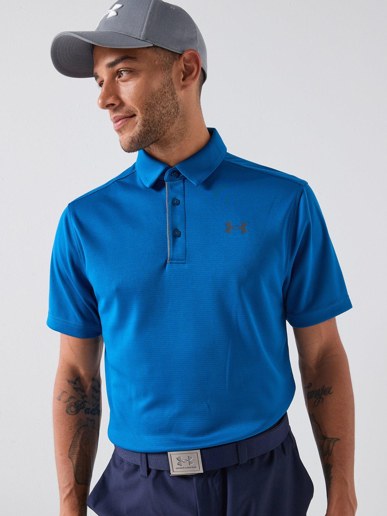 UNDER ARMOUR Mens Golf Tech Short Sleeve Polo - Blue
