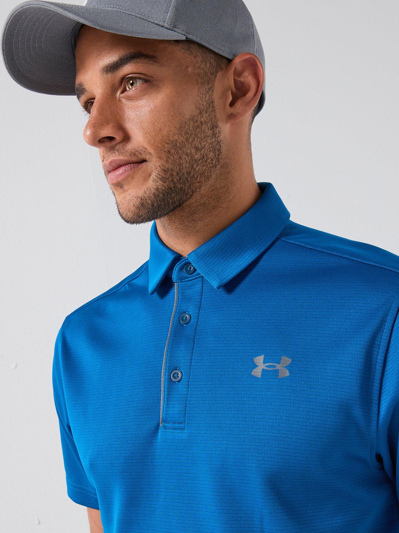 Image 4 of 5 of UNDER ARMOUR Mens Golf Tech Short Sleeve Polo - Blue
