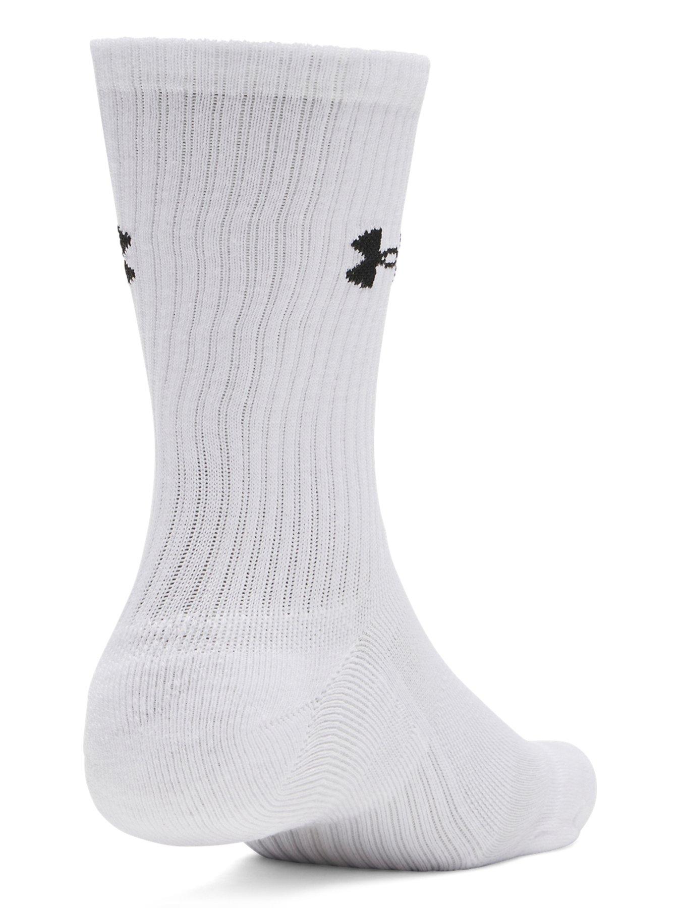 Image 2 of 3 of UNDER ARMOUR Mens Training Performance Cotton Crew Socks 3 Pack - White