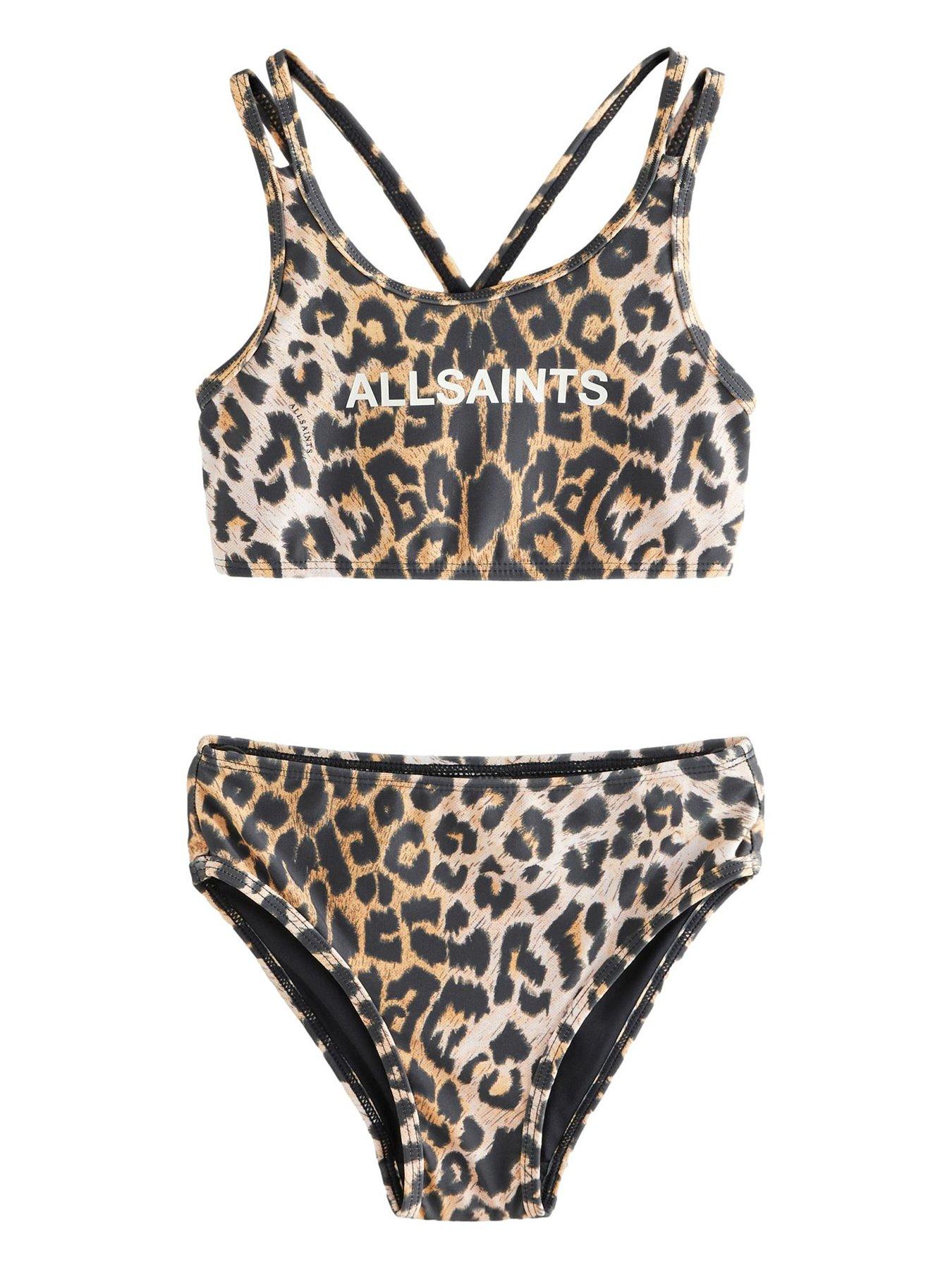 smALLSAINTS Older Girls Leopard Print Bikini Set - Brown