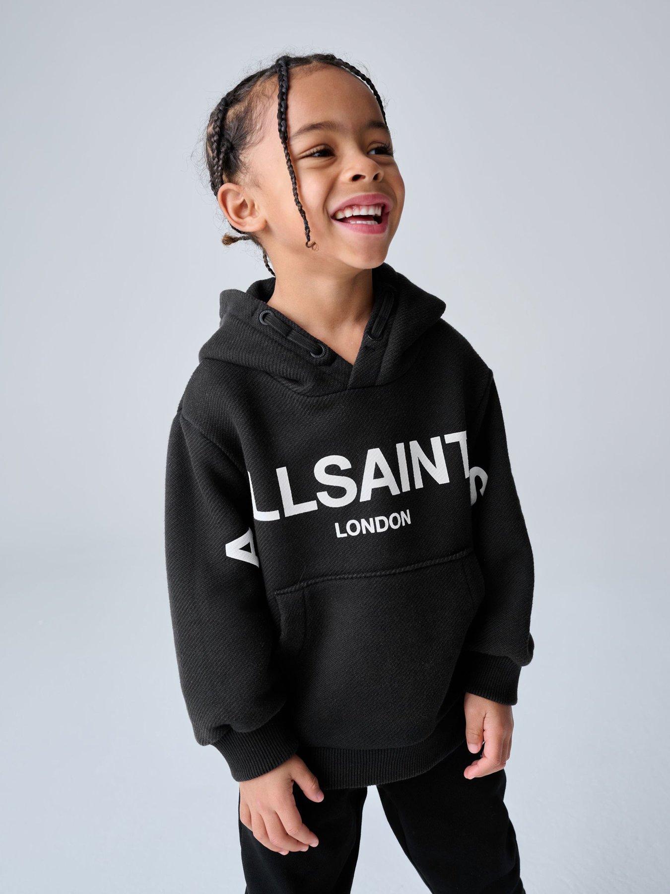 smALLSAINTS Boys Graphic Back Print Logo Hoodie - Black