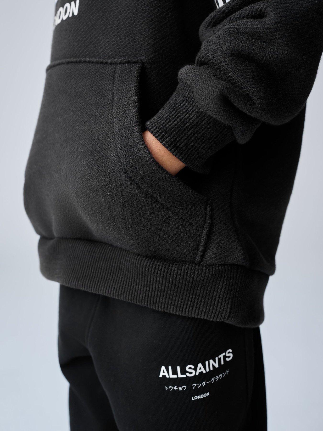 smALLSAINTS Boys Graphic Back Print Logo Hoodie - Black | Very