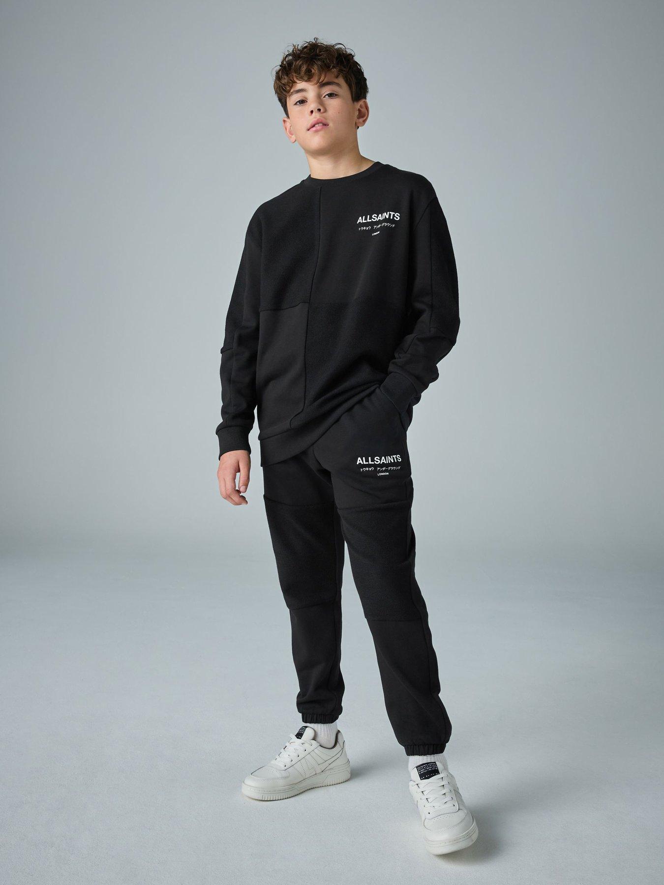 smALLSAINTS Boys Twill Sweatshirt And Joggers Set - Black