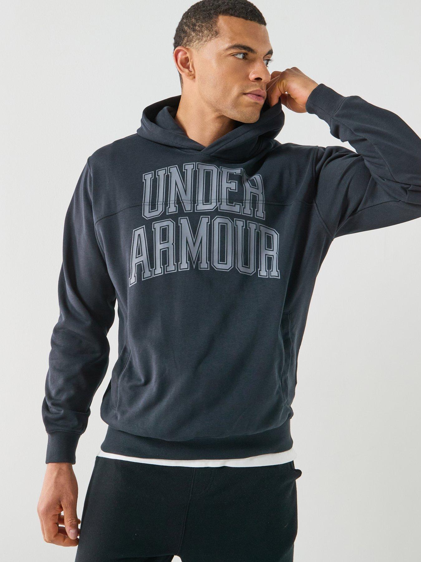 UNDER ARMOUR Mens Training Rival Terry Hoodie, Black, Size 2Xl, Men