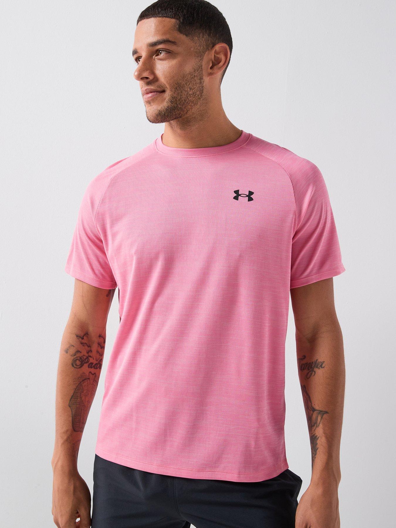 UNDER ARMOUR Mens Training Tech Short Sleeve Crew - Pink